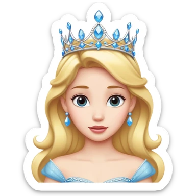 Disney princess with tiara sticker