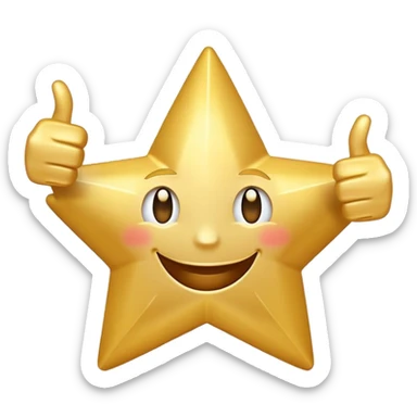 motivational star with thumbs up sticker
