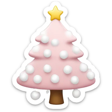 Light pink Christmas tree with white decorations sticker