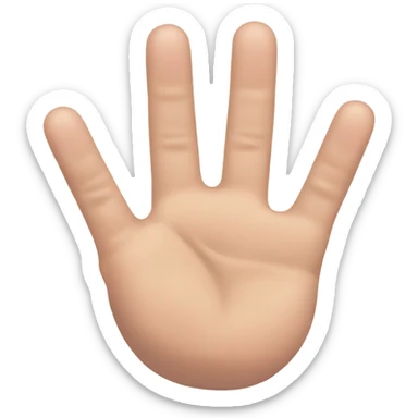 A hand with 5 fingers: the thumb, index finger, and pinky extended, while the middle and ring fingers are folded down sticker