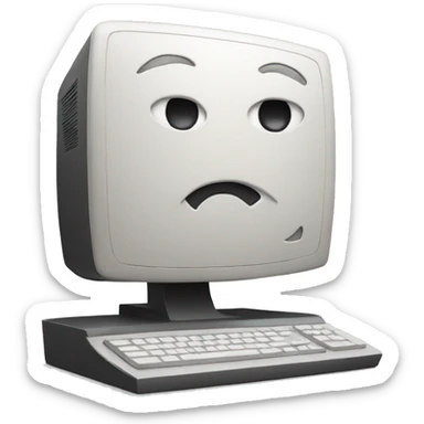 computer with a face sticker