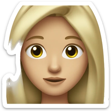 girl about 12 years old with dark blond hair and green eyes sticker