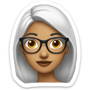 femme indienne avec des lunette au cheuveux lisse  sticker