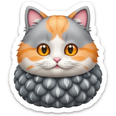 a cute cat with puffer sticker