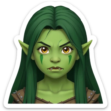 orc girl, anime style sticker
