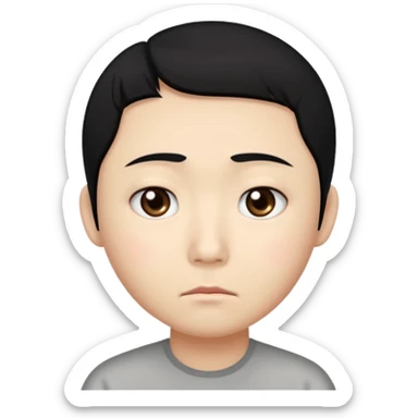 Sad narrow-eyed Chinese sticker