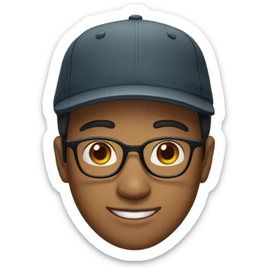 A slightly brown young man wearing glasses and a cap sticker