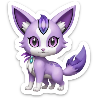 Meloetta-Purrloin-Gatomon-Pokémon-Fakémon-fusion-hybrid-creature sticker