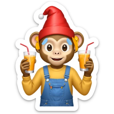 changuito tierno con overol en una fiesta sticker