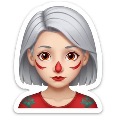 white-gray haired heavy red tattooed big nose young girl sticker