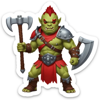 Orc guerrier rouge sticker