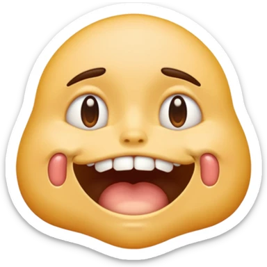 Normal emoji face but he is braindead. eyelids drooping, jaw hanging slightly open and drooling sticker