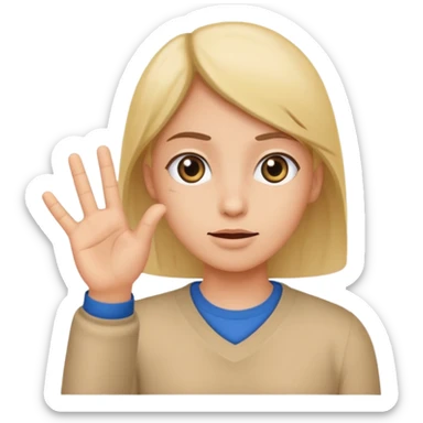 roll eyes with hand up sticker