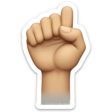 a fist but with the four fingers holding the thumb sticker