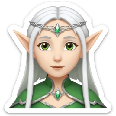 woman elves with white hair sticker