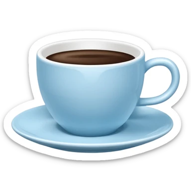 coffee cup and saucer in the colour light blue sticker