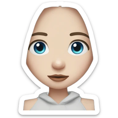 Billie Eilish with blue eyes and red roots sticker