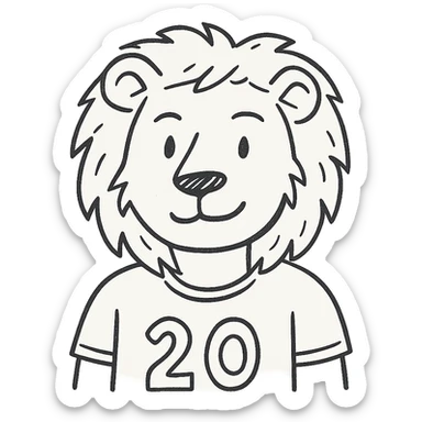 A 20-year-old anthropomorphic lion sticker