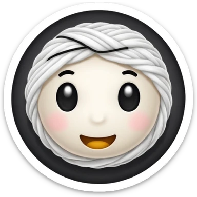 A ball of white yarn sticker