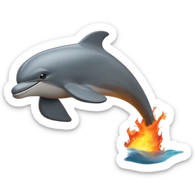 Dolphin on fire river sticker