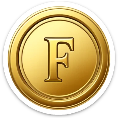 Currency crypto money symbol for the money "Fcoins" big letter F, casino coin colored

Dont make an E sticker
