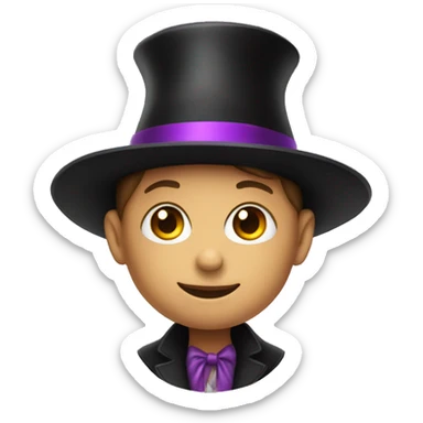a child in a magician's hat sticker