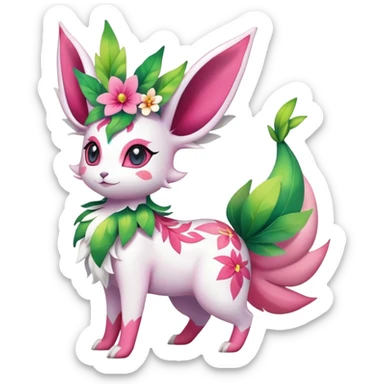 Shiny Exotic Sylveon-Leafeon-Shaymin-Hybrid-Creature sticker