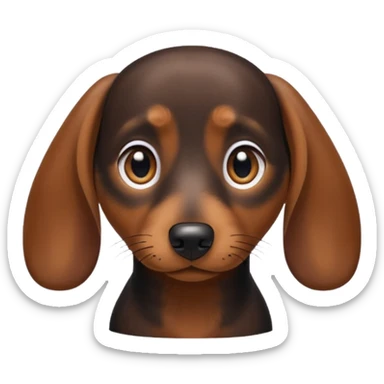 dachshund facing forwards, head and shoulders sticker