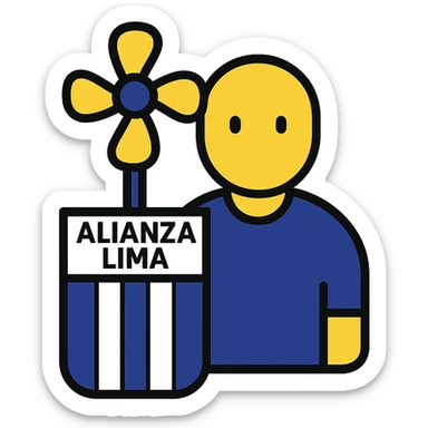 user icon representing a fan club for Alianza Lima, using the team's blue and white colors sticker