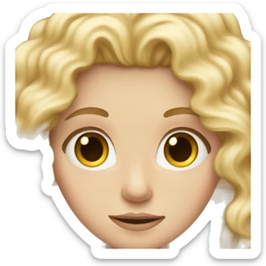 white girl with really curly very long blonde hair sticker