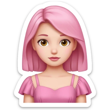pink dress girl sticker