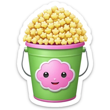 original popocorn emoji but the bucket is pink and green sticker