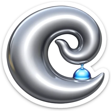 abstract parted forms, liquid silver chrome, sensual tension, erotic minimalism sticker