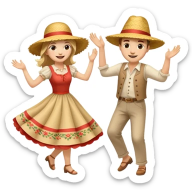 casal de branco  dançando quadrilha festa junina sticker