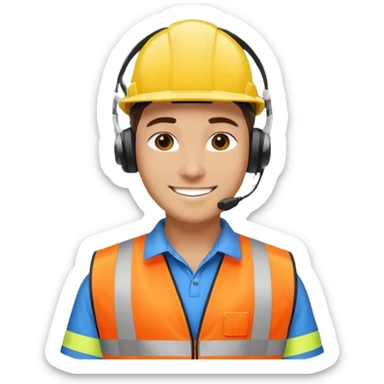 create a realistic emoji shwoing logistic worker whos in charge of the operation sticker