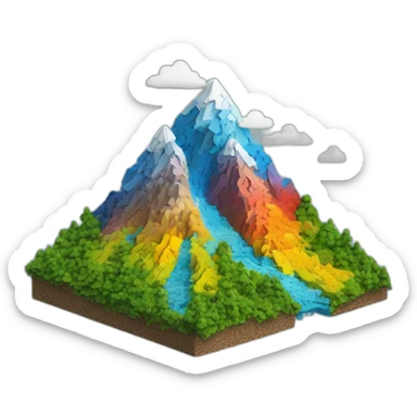 Mountain made of puzzle parts autism colours sticker