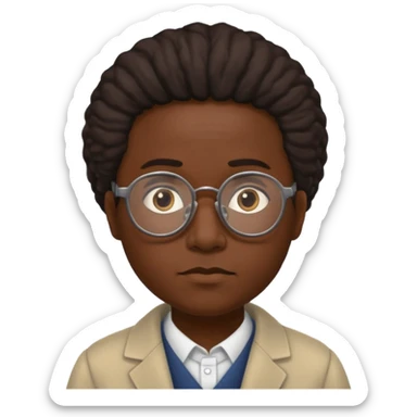 Create an emoji of an African wise cultural scholar that looks thoughtful, warm, and dignified sticker