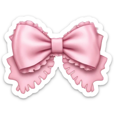 baby pink bow with frilly lace sticker