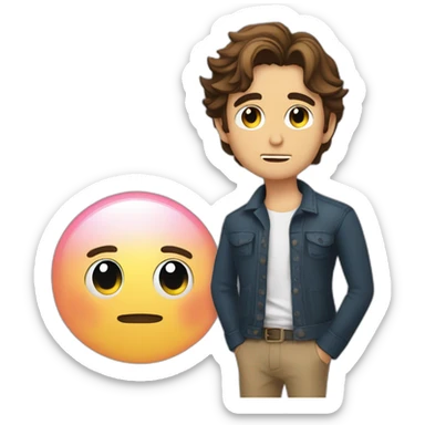 diego boneta with a thinking bubble sticker