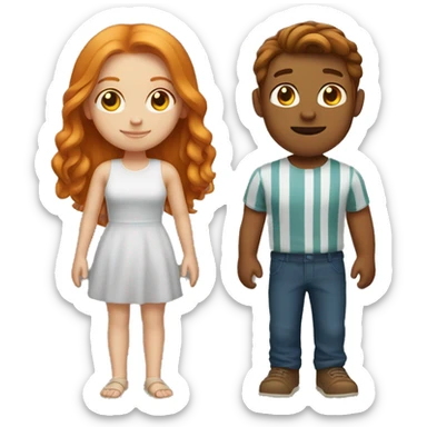 couple ginger girl and tanned brown haired boy sticker