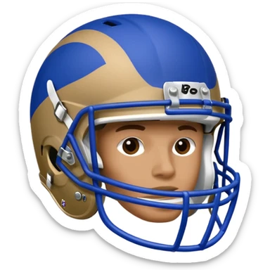 College football player helmet in a royal blue color Half face sticker