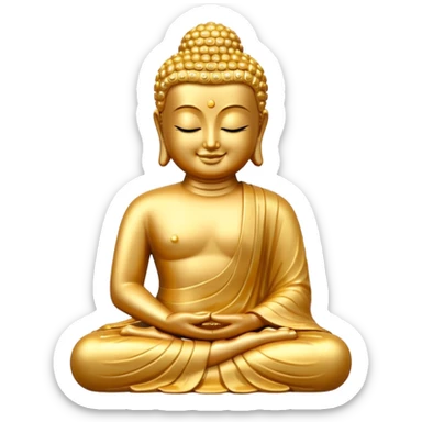 Buddha statue emoji modeled off the meditate emoji but Buddha themed sticker