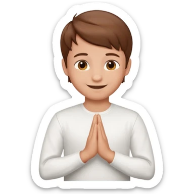 Smart boy namaste emoji sticker