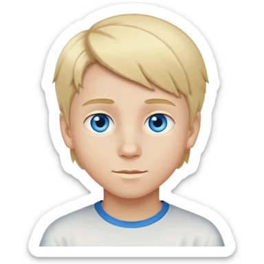 A 11 year old boy with blonde hair and blue eyes sticker