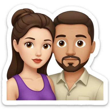 Intimate sfw between white brunette and Latino with goatee lover sticker