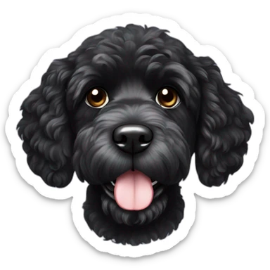 black face Portuguese water dog with white chin and chest sticker