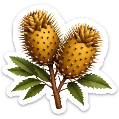 Cinematic Realistic Banksia Emoji, Bold and striking, with spiky, cylindrical flower heads covered in rich golden hues. The leaves are thick and leathery, adding a sense of strength to this unique and iconic tree. Soft glowing outline, capturing the essence of Australian ruggedness and floral beauty in a distinctive banksia tree! sticker