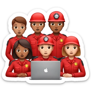 AI Agent red team looking at the laptop facing right very focused trying to come up attacks to stress test the system and find loopholes

 sticker