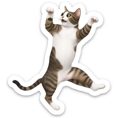 Cat dancing on a dog sticker