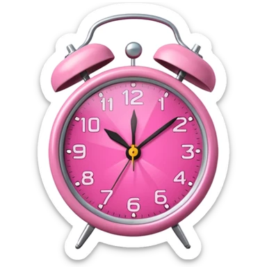 alarm oclock aesthetic and ios.18.1 and to show six in the morning color pink no hands clock alarm oclock sticker